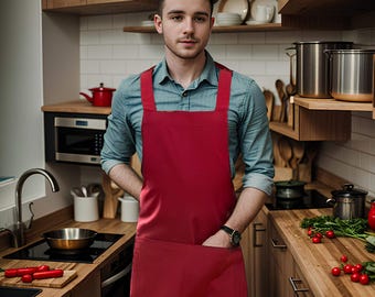 Personalized Canvas Apron: Chef, BBQ, Barber - Free Engraving