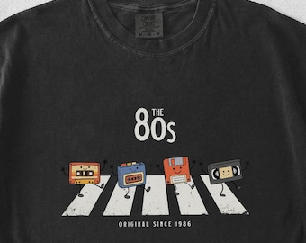 Born in the 80s Retro Tech Crosswalk Shirt, Custom 40th Birthday Gift, Funny Personalized Birth Year Nostalgia Tee