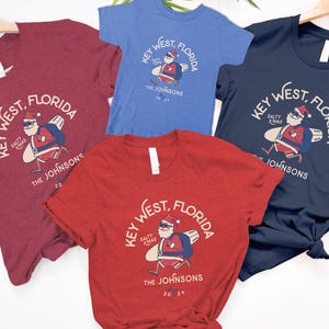 Custom Family Matching Shirts for Christmas Beach Vacation T Shirt Personalized with Names Group TShirt Xmas Gift for Family Keepsake