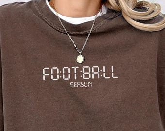 Comfort Colors Football Season Digital Clock Shirt , Funny Gameday Tee, Touchdown Season TShirt, Vintage Football Fan Gift