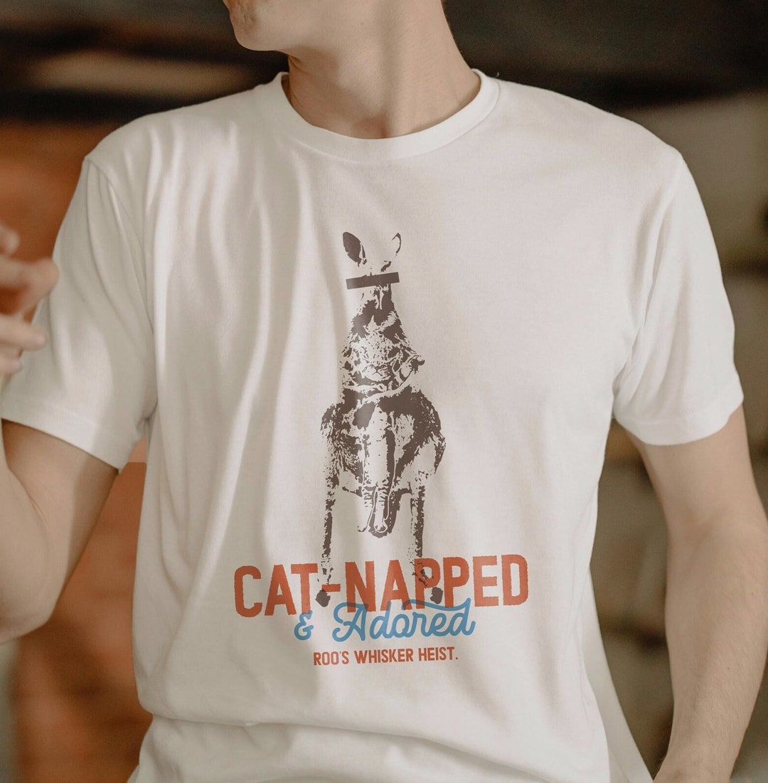 Catnapped Funny Cat Tshirt for Women Men Kangaroo Meme Tee Cute Animal