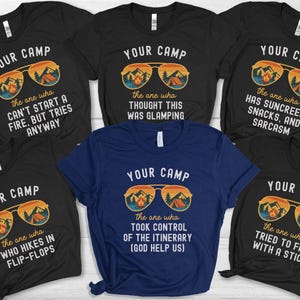 Custom Family Camp Crew Shirt Funny Matching Camping Trip TShirt for Family Reunion Camp Tee Group Vacation Tees for Bestfriends Trip Tops