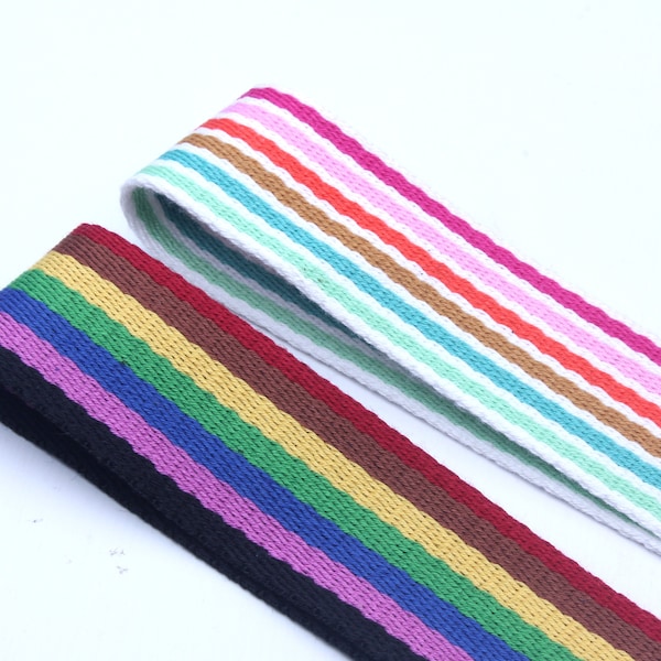 1.5 inch rainbow color cotton webbing-Webbing belt-Suitable for clothing luggage accessories-Sewing webbing-Clothing supplies-1yards We0016