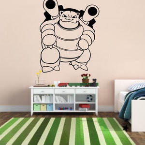 Blastoise Pokemon Wall Art Vinyl Decal Sticker Removable Cartoon Character Catch