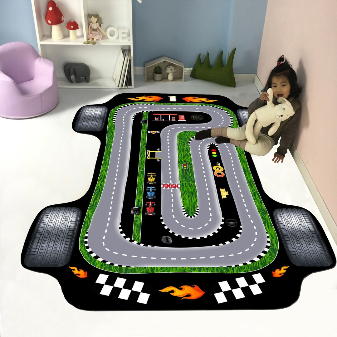 Race Car Rug 266 Black F1 Car Kids Room Rugkids Party Gift Etsy