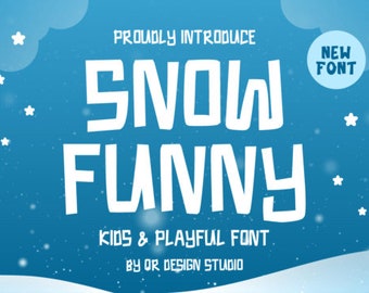 Snow Funny Font, Handwritten Font, Casual Font, Modern Font, Display Font, Cricut Font, Farmhouse Fonts, Rustic Fonts, Country Font