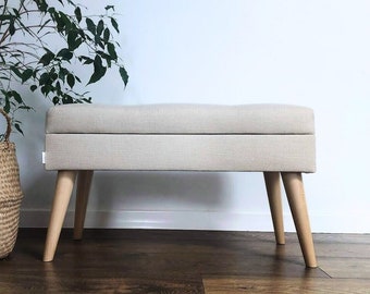 LOVARE bench with storage LOVARE Handmade Bench Footstool Upholstered by Rossi Furniture