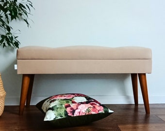 Banco estofado LOVARE 90 cm com arrumação, feito à mão, Móveis Rossi - assentos - trindade 02