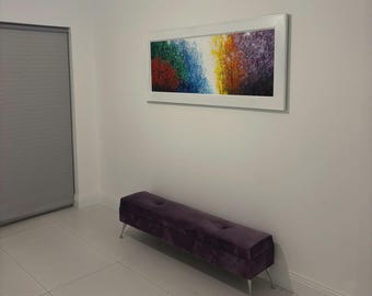 Decoratieve gestoffeerde bank Adele met opbergruimte