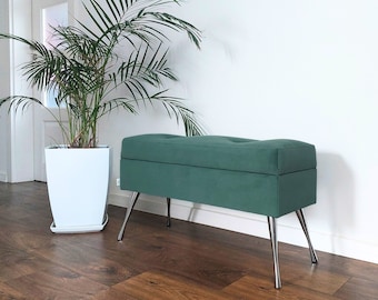 Banco ADELE decorativo tapizado con almacenaje de Rossi Furniture / altura 45 cm /