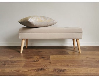 Banco estofado LOVARE com espaço de armazenamento, feito à mão, Rossi Furniture
