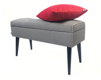 Ławka pikowana LOVARE od Rossi Furniture 90 cm ze schowkiem