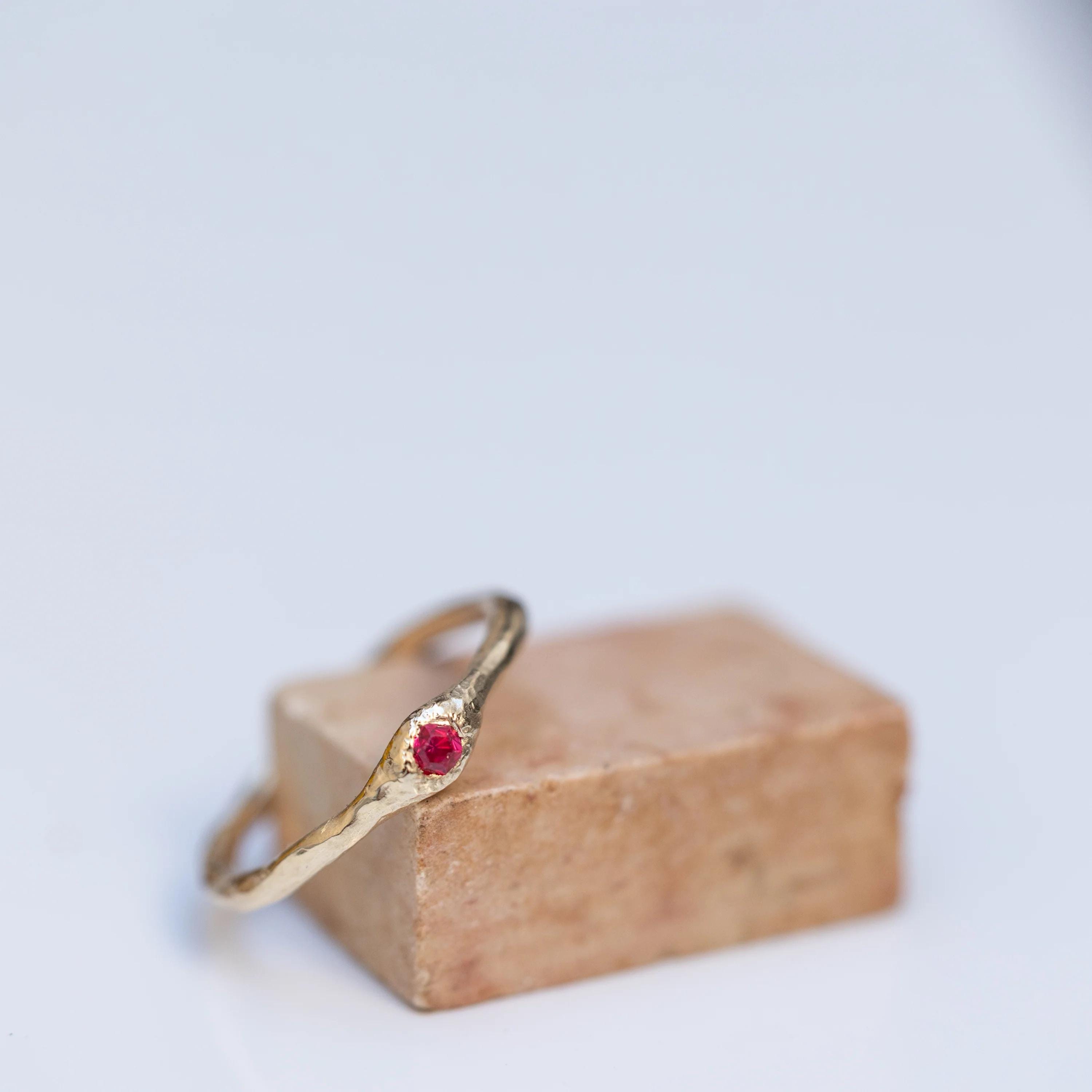 14K Solid Gold Ruby Engagement Ring - Etsy