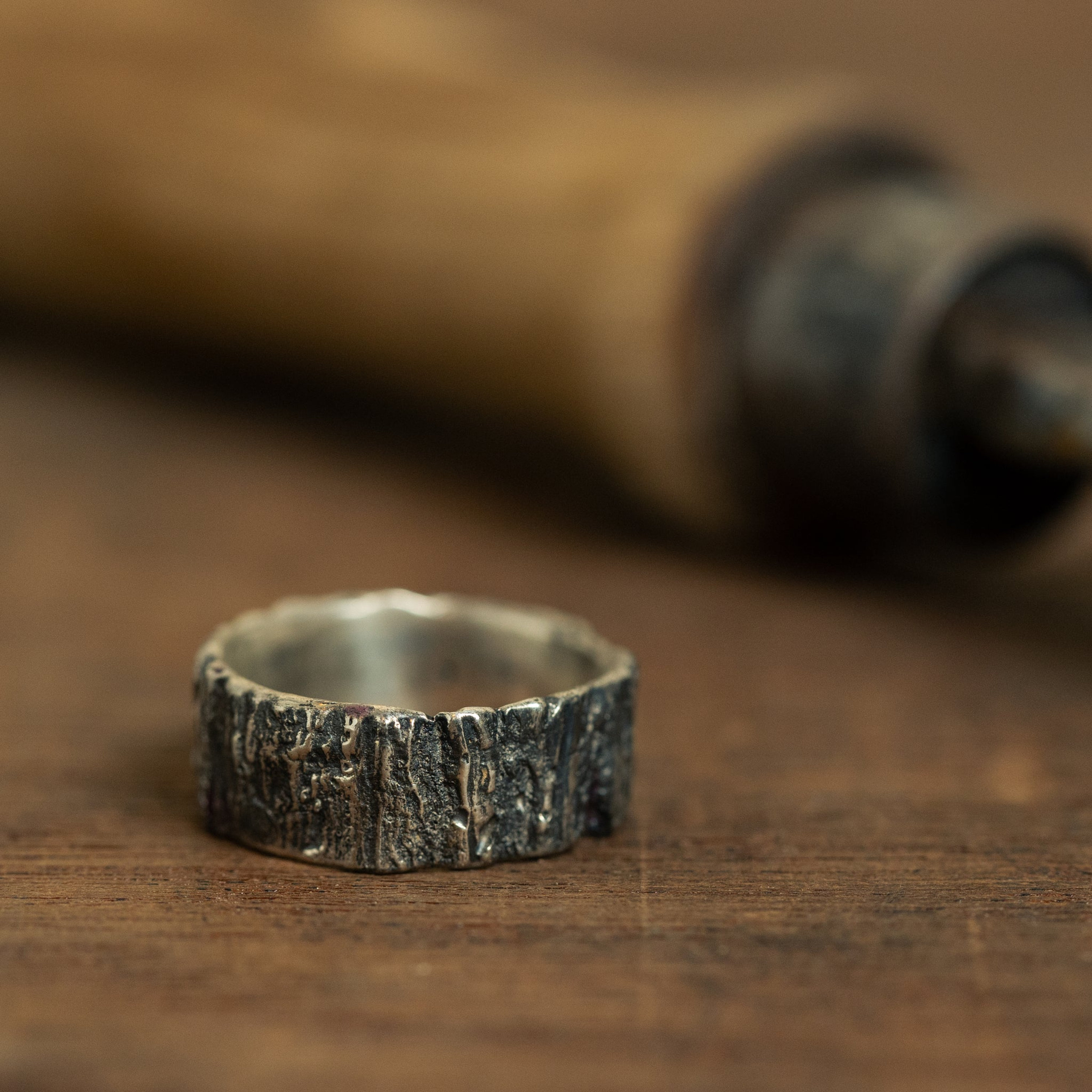 Silver Wide Tree Bark Ring. Nature Inspired Wedding Ring - Etsy