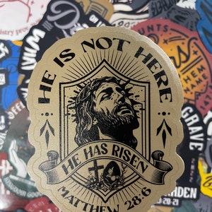 Risen Jesus Vinyl Sticker, Christian Decal, Waterproof Laptop Label - Etsy