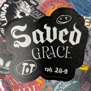 All Grace sticker, Vinyl Sticker, Christian Sticker, Jesus Decal, God Sticker, Religious Label, Laptop Sticker, Waterproof Sticker