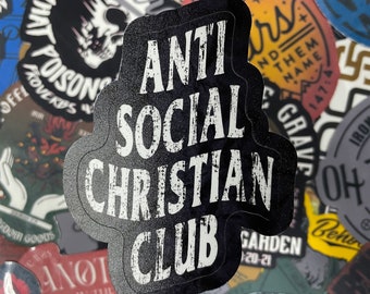 Anti Social sticker, Vinyl Sticker, Christian Sticker, Jesus Decal, God Sticker, Religious Label, Laptop Sticker, Waterproof Sticker