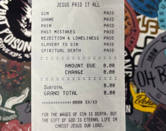 Paid sticker, Vinyl Sticker, Christian Sticker, Jesus Decal, God Sticker, Religious Label, Laptop Sticker, Waterproof Sticker