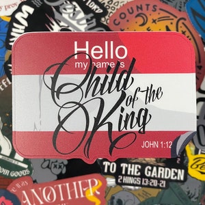 Hello sticker, Vinyl Sticker, Christian Sticker, Jesus Decal, God Sticker, Religious Label, Laptop Sticker, Waterproof Sticker