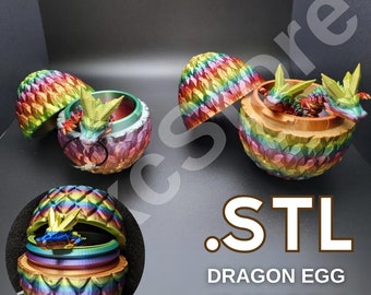 Fascinating Dragon Egg 3D Printer STL File - Realistic Dragon Egg