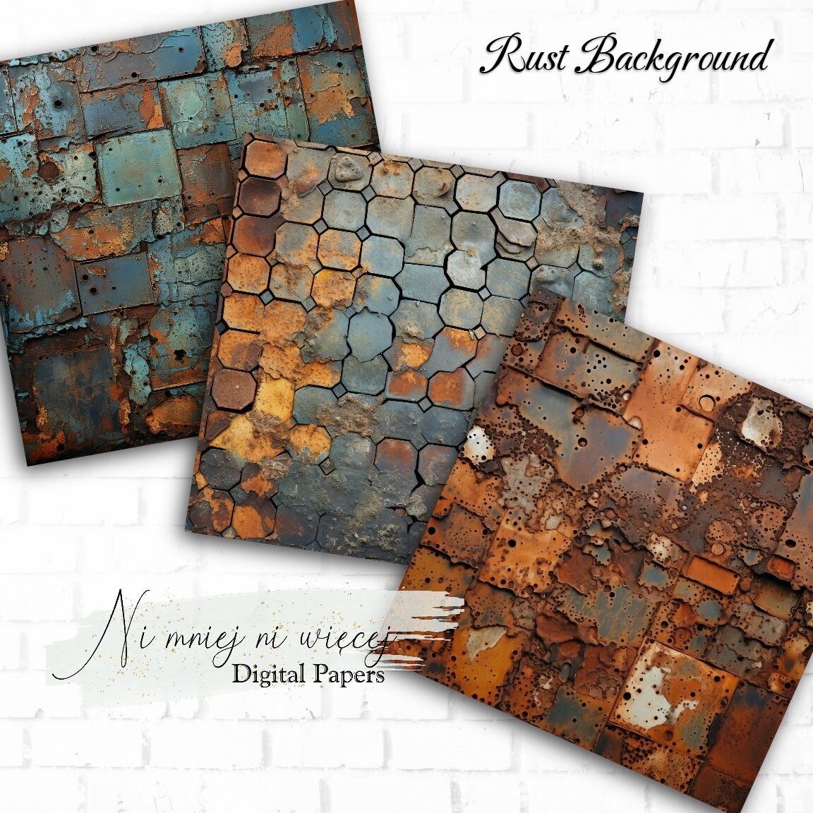 Rust Rivo Paper Rust Background Collection, Printable Digital Papers, JPEG Scrapbooking ...