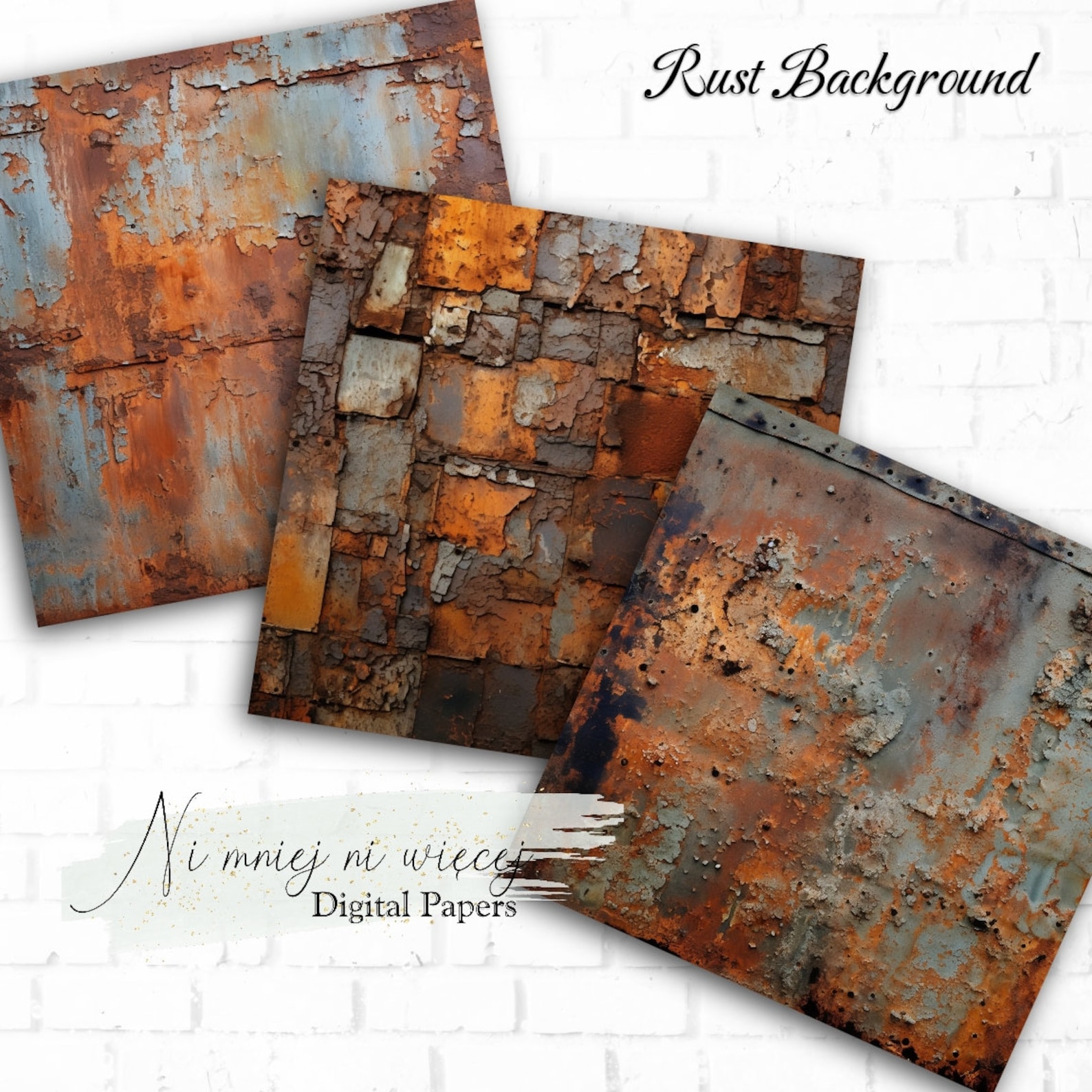 Rust Rivo Paper Rust Background Collection, Printable Digital Papers, JPEG Scrapbooking ...