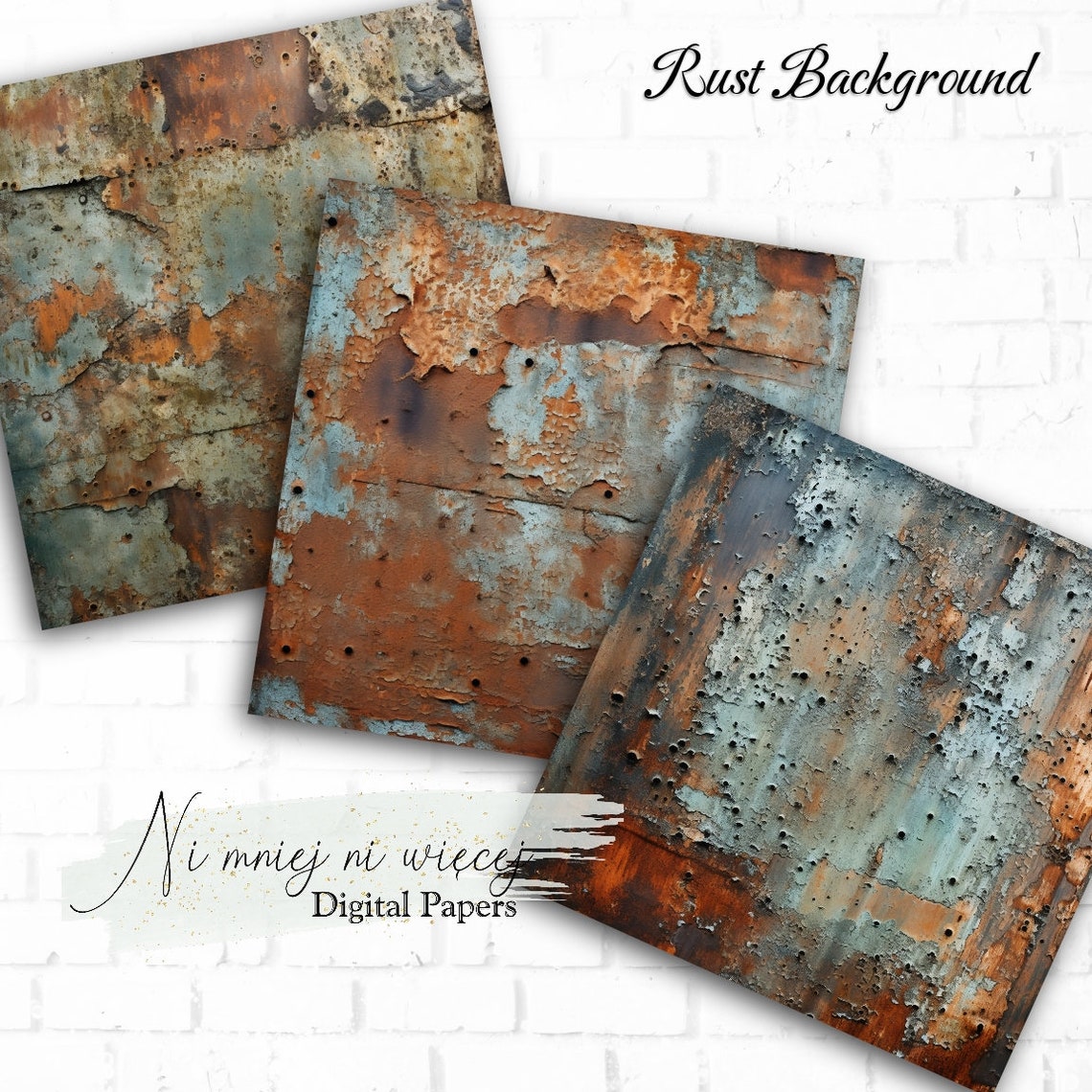 Rust Rivo Paper Rust Background Collection, Printable Digital Papers, JPEG Scrapbooking ...