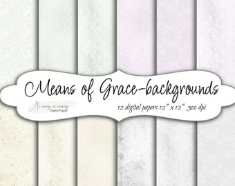 Means of Grace - collection of delicate digital background, printable 12" x 12" digital paper, scrapbooking  violet beige green paper