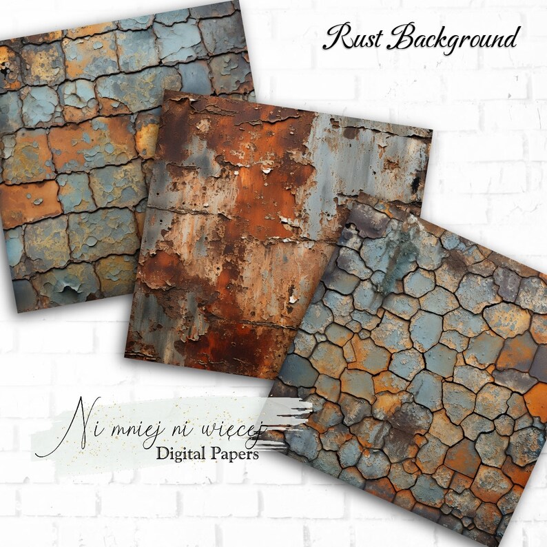 Rust Rivo Paper Rust Background Collection, Printable Digital Papers, JPEG Scrapbooking ...