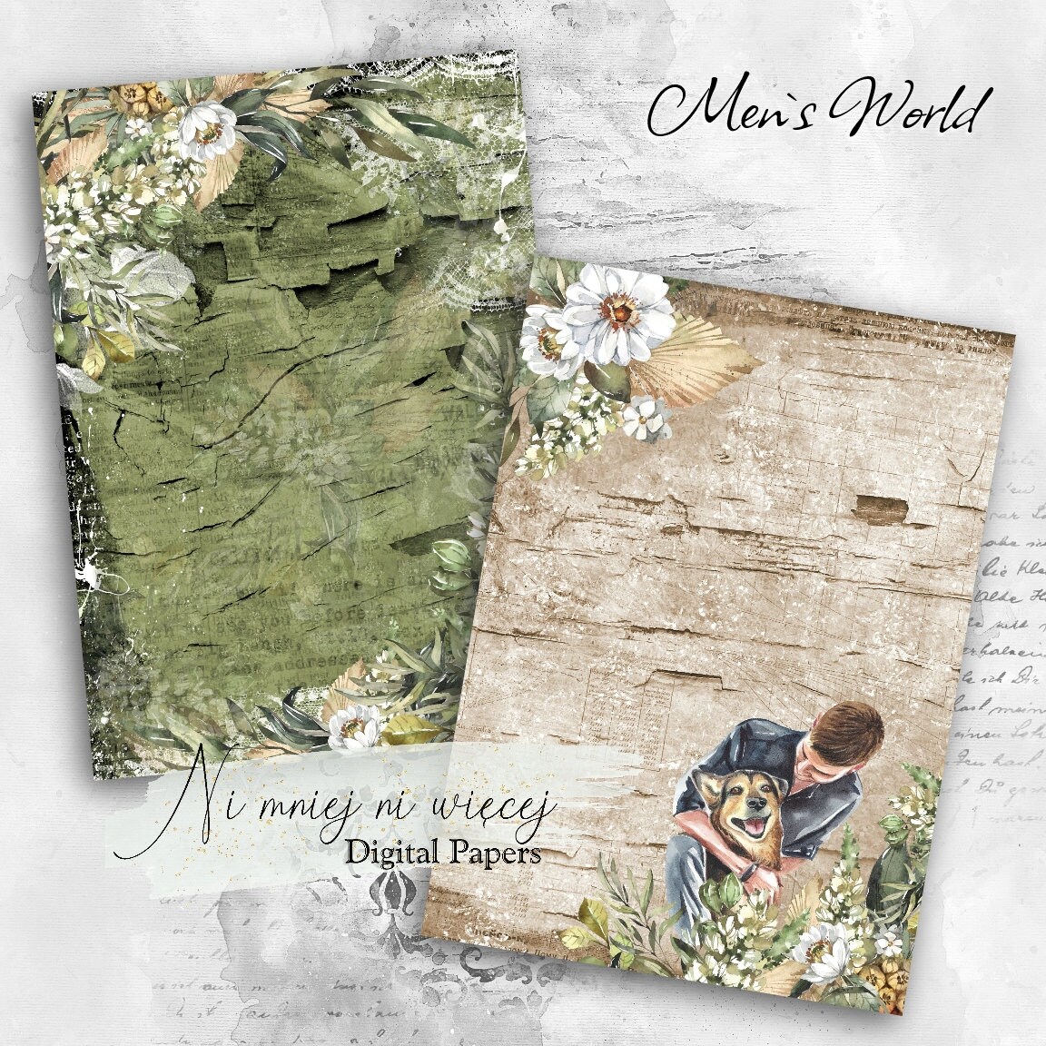 A4 Men's World Collection, Printable Digital Papers, JPEG Paper Pack for Men, Themed Paper ...