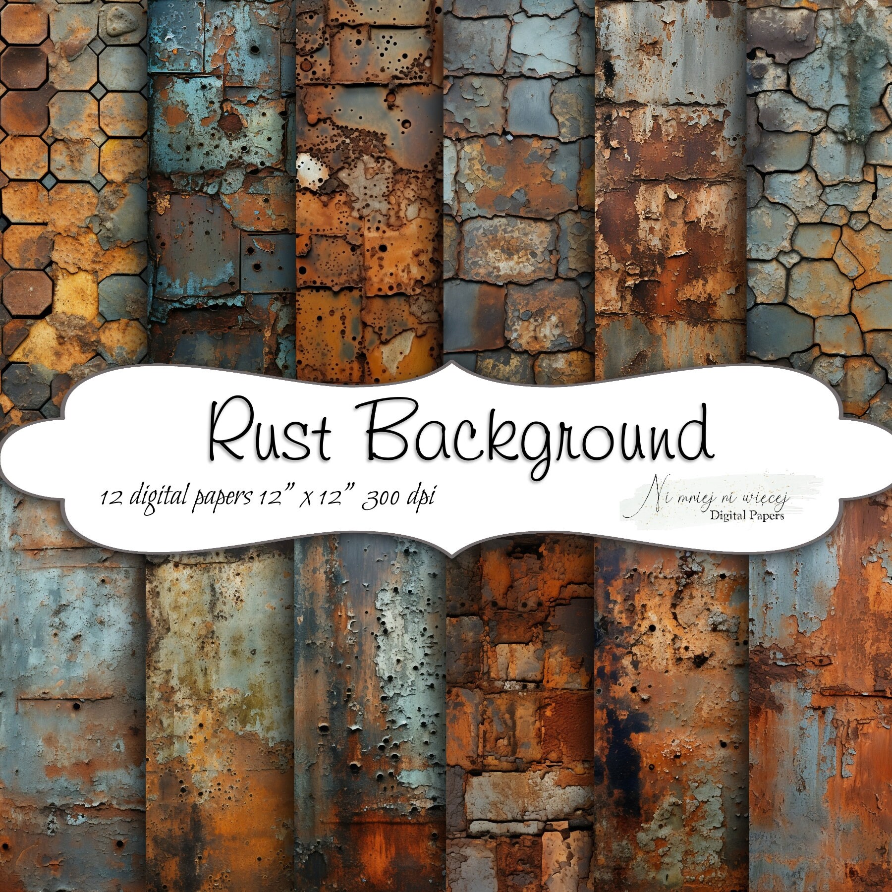Rust Page Background Rust Background Collection, Printable Digital Papers, JPEG Scrapbooking ...