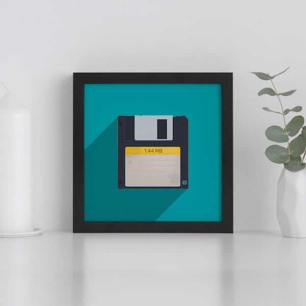 Retro Floppy Disk (diskette) poster | Retro wall art | Vintage decor | 90s print | Digital Download | Printable Wall Art | Gift Idea