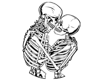 Couple Skeleton SVG, Skeleton Lovers PNG, Gothic Decor, Skull Hanging, Halloween PNG, Cute Halloween Shirt Svg, Png, Digital Download