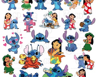 Bundle Layered SVG PNG Layered Designs SVG for cricut svg for silhouette cut file, Lilo and Stitch svg png bundle files