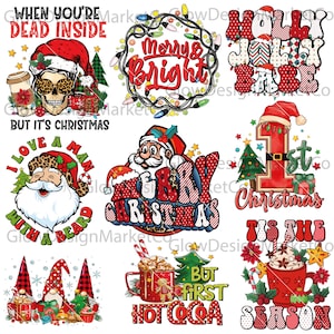 Feliz Natal Pacote Png, Natal Png, Natal Png, Western PNG, Papai Noel PNG, Pacote Png, Designs De Sublimação, Download Digital