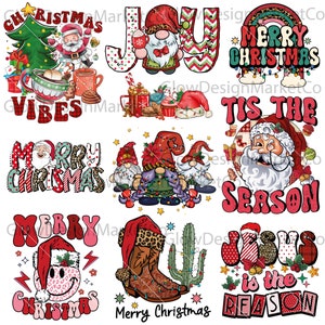 Pacote de Feliz Natal PNG, Natal PNG, Natal PNG, PNG Ocidental, Papai Noel PNG, Pacote PNG, Designs de Sublimação, Download Digital