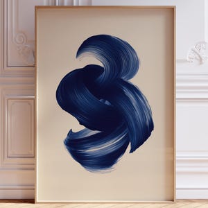 Navy Blue Abstract Wall Art, Mid Century Wall Art, Abstract Art Print, Contemporary Art, Modern Home Decor, Trendy Wall Art, Printable Art