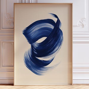 Navy Blue Abstract Wall Art, Mid Century Wall Art, Abstract Art Print, Contemporary Art, Modern Home Decor, Trendy Wall Art, Printable Art