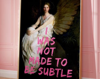 Non sono stata fatta per essere una stampa sottile, poster d'arte femminista, arte di pittura vintage alterata, citazione femminista, stampa motivante, arte murale stampabile