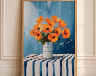 花瓶の赤の印刷可能なアート ストライプの壁アート オレンジの抽象的な