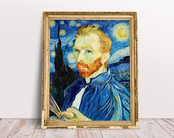 Modern Starry Night Wall Art, Altered Art Print, Van Gogh Exhibition Poster, Vintage Oil Painting, Eclectic Home Decor, Printable Wall Art