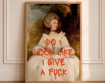 Funny Altered Art Print, Maximalist Home Decor, Modern Quirky Alter Art, Instant Download