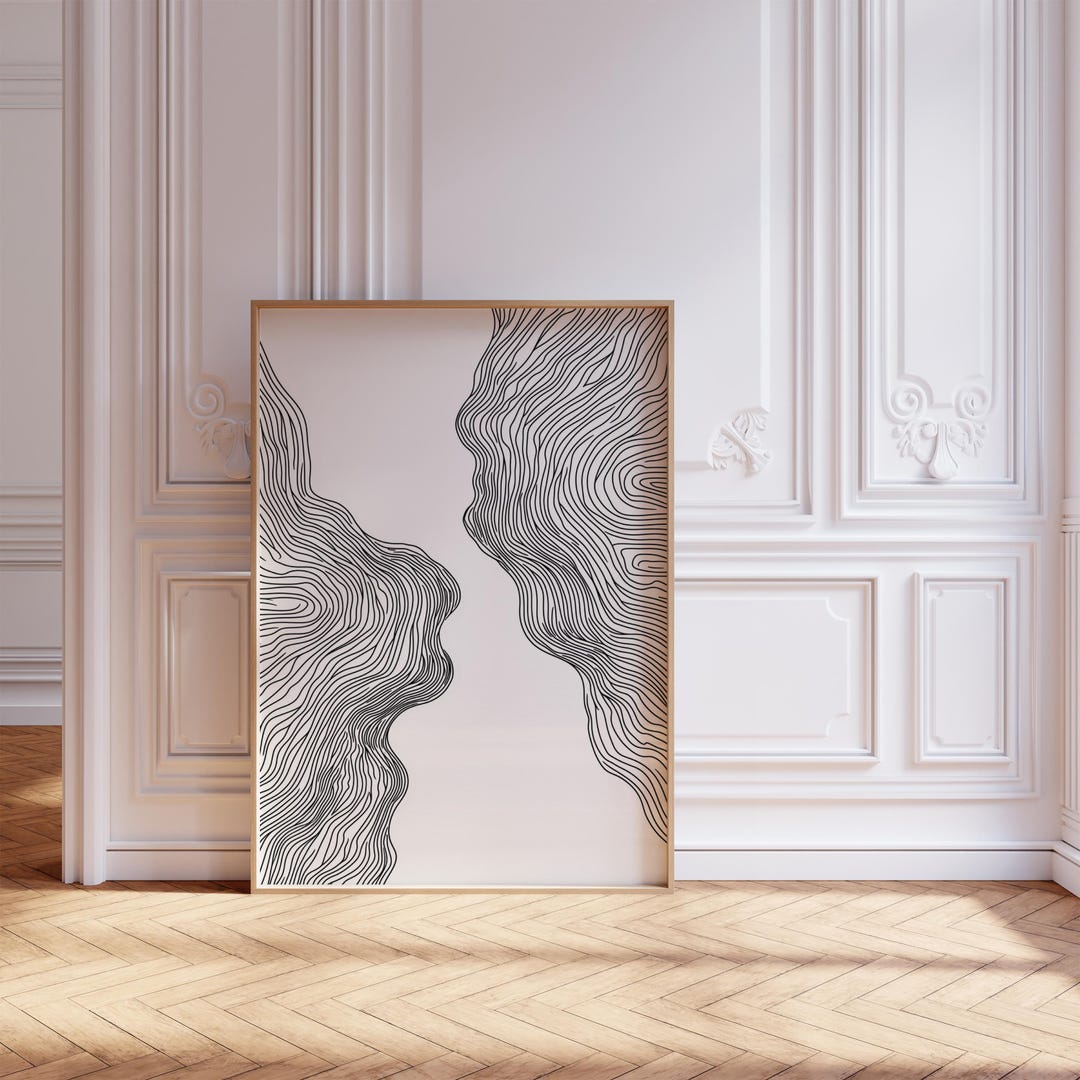 Minimalist Lines Art, Abstract Lines Art Print, Aesthetic Wall Decor ...