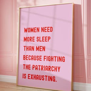 Feminisme poster, typografie kunst aan de muur, feministische quote kunst, empowerment poster, girl power art, feministische prints, cadeaus voor haar, afdrukbare kunst