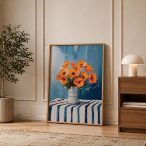 Bright Abstract Flower Vase Print, Modern Abstract Botanical Poster, Floral Wall Art, Digital Download image 9