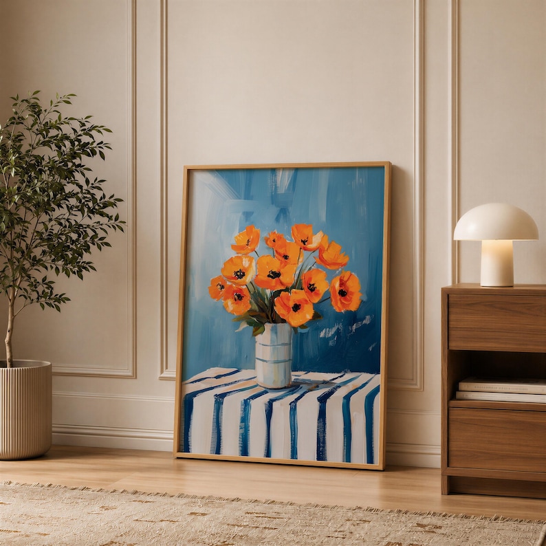 Bright Abstract Flower Vase Print, Modern Abstract Botanical Poster, Floral Wall Art, Digital Download image 9
