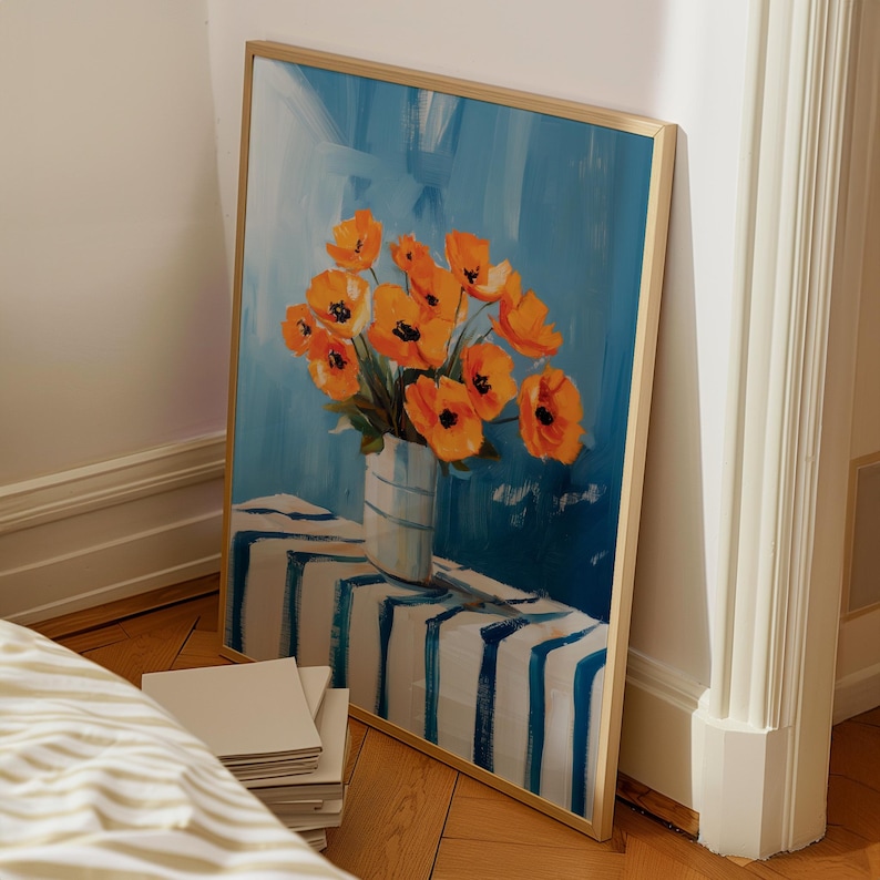 Bright Abstract Flower Vase Wall Art, Botanical Print, Modern Floral ...