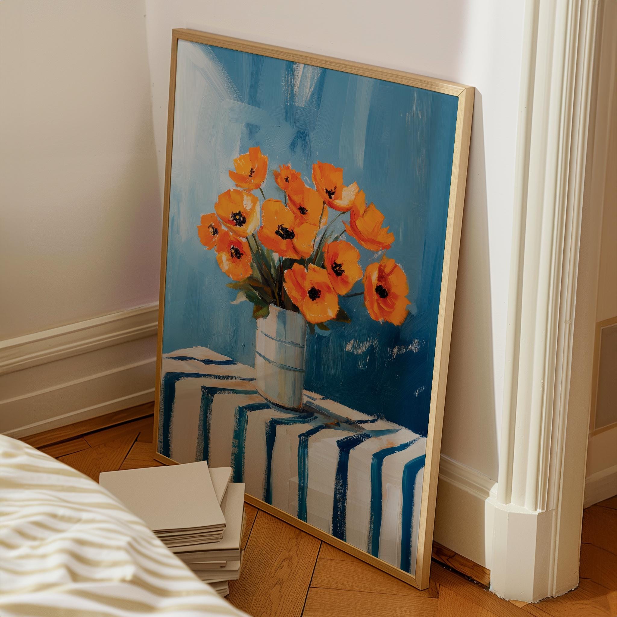 Bright Abstract Flower Vase Wall Art, Botanical Print, Modern Floral ...