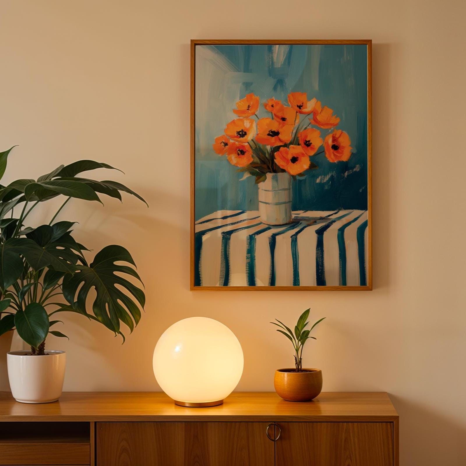 Bright Abstract Flower Vase Wall Art, Botanical Print, Modern Floral ...