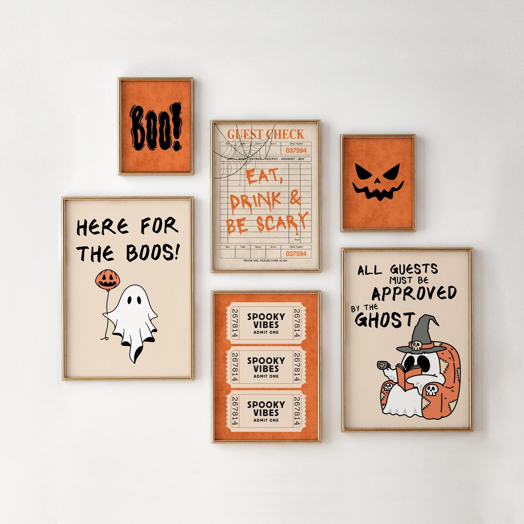 Halloween Gallery Set of 6 Prints, Halloween Printable Wall Art ...